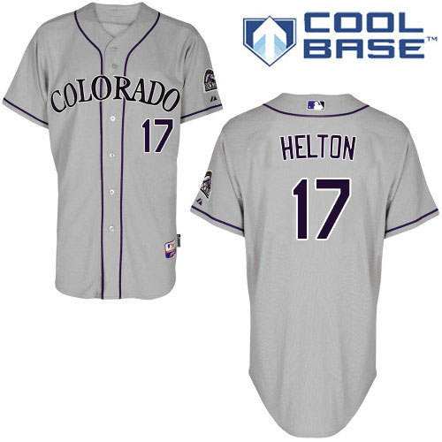 Rockies #17 Todd Helton Grey Cool Base Stitched Youth MLB Jersey - Click Image to Close